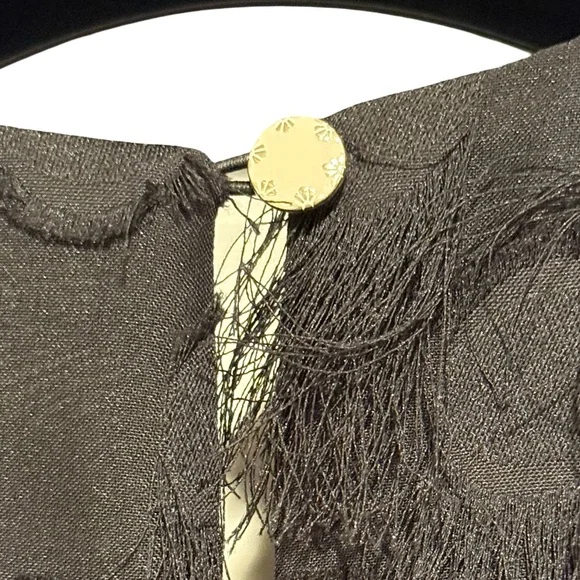 Anthropologie EUC Size 8 Pretty Black Sleeveless Fringe Cocktail Dress (0605) - Picture 8 of 12